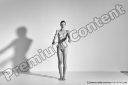 Nude Yoga poses Woman White Moving poses Slim long brown Dynamic poses Pinup